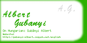 albert gubanyi business card
